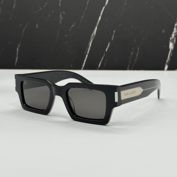 NEW SL572 001 SAINT LAURENT UNISEX BLACK SQUARE SUNGLASSES SL 572 001 - Picture 3 of 12